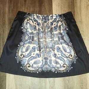 H&M Black and Blue Paisley Skirt